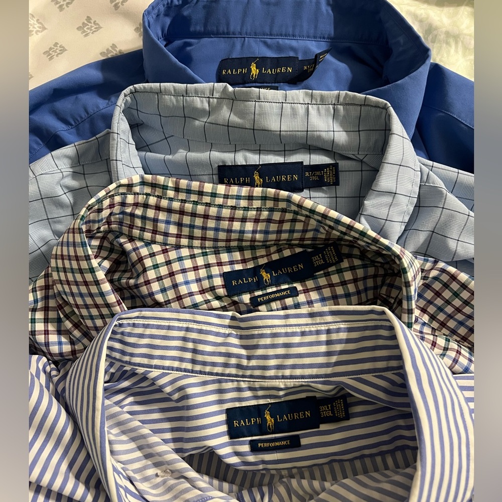 Men’s Ralph Lauren Performance Long sleeve button down shirts 3XLT - 4 shirts